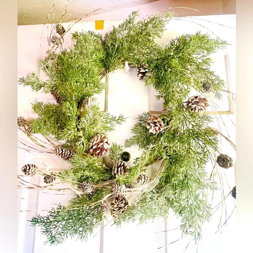 Birch Tipped Cedar Wreath